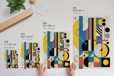 Tisak na platno Geometrijski uzorci u kontrastnim bojama