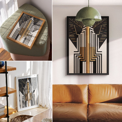 Zidni plakat Arhitektonske linije, elegantni zlatni detalji