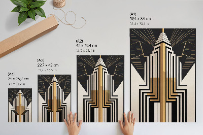 Zidni plakat Arhitektonske linije, elegantni zlatni detalji