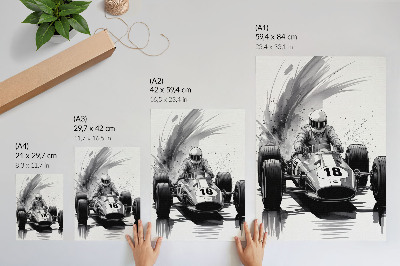 Dekorativni plakat Automobilska dinamika kontrastnih utrka