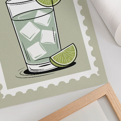 Plakat Natpis GIN TONIC zeleni i bijeli elementi