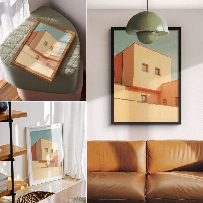 Zidni plakat Bež fasada geometrijske arhitekture
