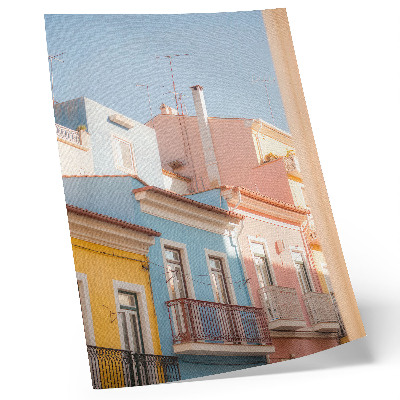Plakat Pastelne kuće, uski balkoni, suptilni detalji