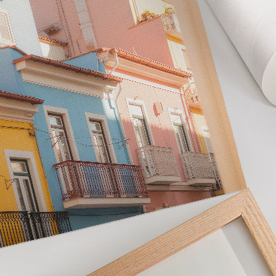 Plakat Pastelne kuće, uski balkoni, suptilni detalji
