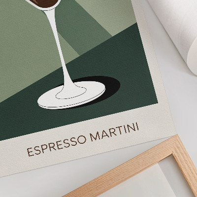 Tisak na platno Moderni martini u zelenoj, bež i bijeloj boji
