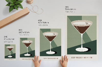 Tisak na platno Moderni martini u zelenoj, bež i bijeloj boji