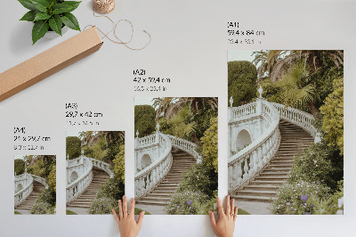 Zidni plakat Elegantna balustrada klasični zeleni mir