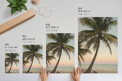 Dekorativni plakat Palma more pastelni zalazak sunca egzotično