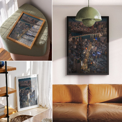 Dekorativni plakat Elegancija svjetla i refleksije noćnog grada