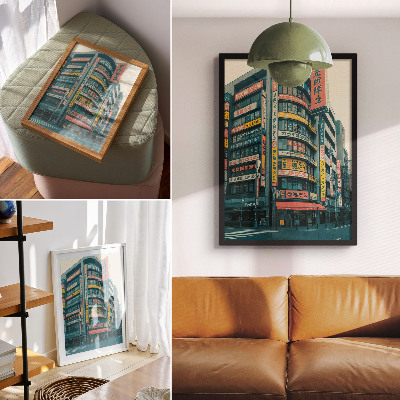 Zidni plakat Šareni natpisi na modernističkim zgradama