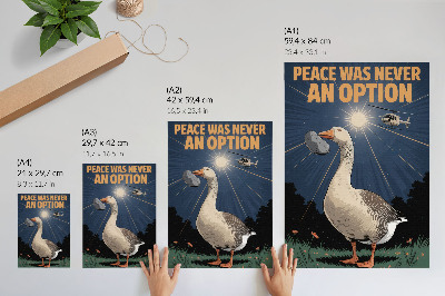 Plakat Guska s kamenom i helikopterom u pozadini