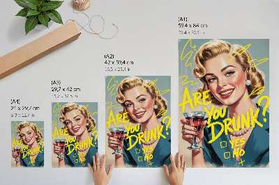Dekorativni plakat Dinamične boje ženskog retro stripa