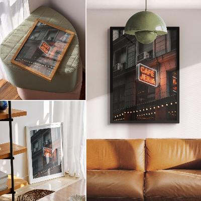 Plakat Atmosferska snimka neonskih gradskih znakova