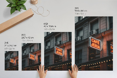 Plakat Atmosferska snimka neonskih gradskih znakova