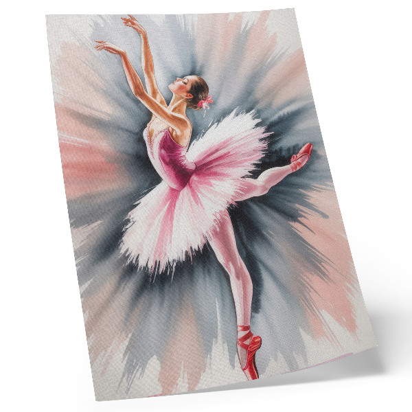 Dekorativni plakat Balerina u ružičastom s dinamičnom pozadinom