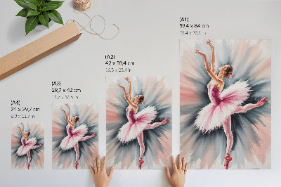 Dekorativni plakat Balerina u ružičastom s dinamičnom pozadinom