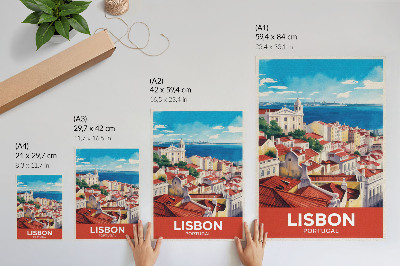 Plakat Panorama grada, tople boje, mirna atmosfera