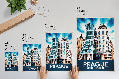 Dekorativni plakat Praška futuristička arhitektura modernosti