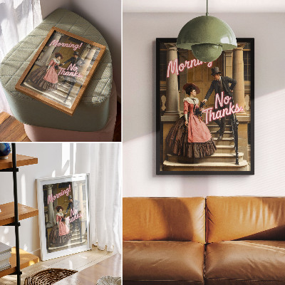 Plakat Povijesni kostimi pastelni natpisi modernost