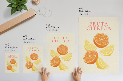 Dekorativni plakat Motiv citrusa u toplim nijansama