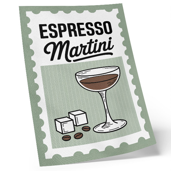 Dekorativni plakat Grafike u vintage stilu za espresso martini