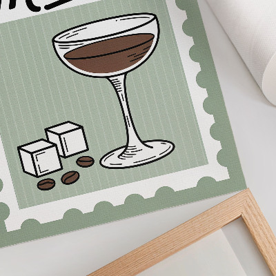 Dekorativni plakat Grafike u vintage stilu za espresso martini