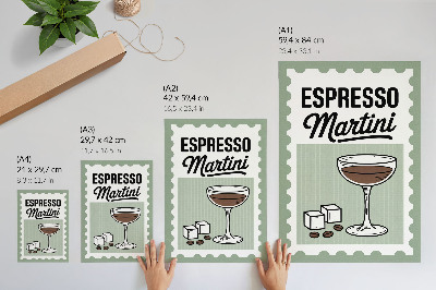Dekorativni plakat Grafike u vintage stilu za espresso martini