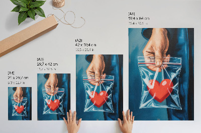 Dekorativni plakat Snažni kontrasti crvene i plave, moderan stil