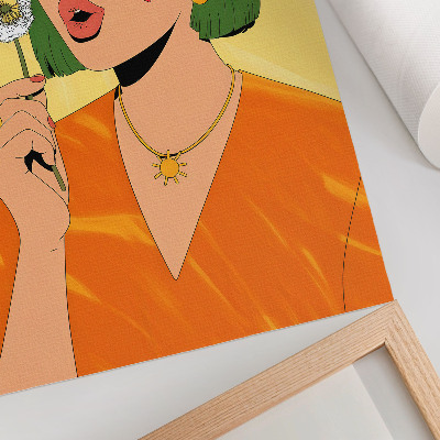 Tisak na platno Pop art ilustracija sa zelenom kosom