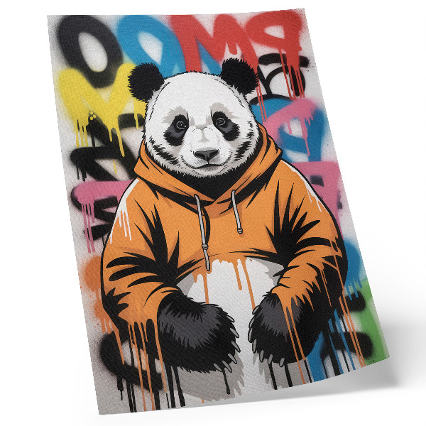 Dekorativni plakat Panda u grafiti majici, ulični stil