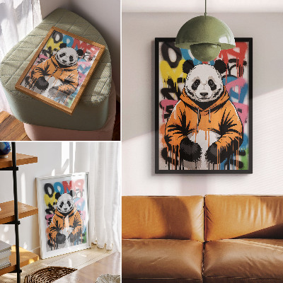 Dekorativni plakat Panda u grafiti majici, ulični stil
