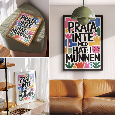 Plakat Crna slova šareni potezi modernog stila