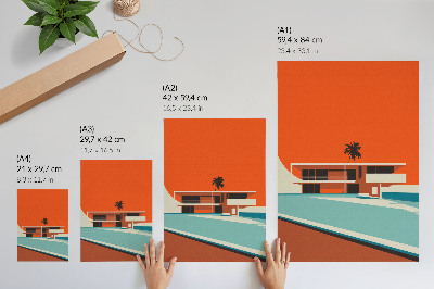 Zidni plakat Minimalistička kompozicija Ville Orange Sky