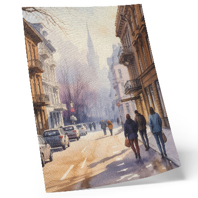 Plakat Gradska ulica zimsko drveće mirna atmosfera