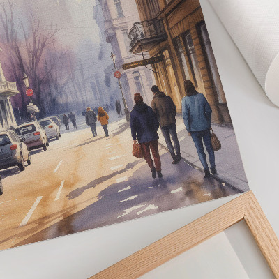Plakat Gradska ulica zimsko drveće mirna atmosfera