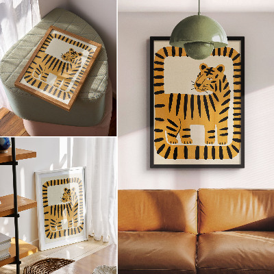 Plakat Tigar u grafičkom stilu s intenzivnim bojama