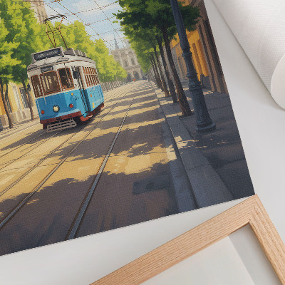 Dekorativni plakat Tramvaj Sunčane ulice zeleno-plavo