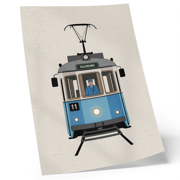Tisak na platno Retro tramvaj u minimalističkom stilu