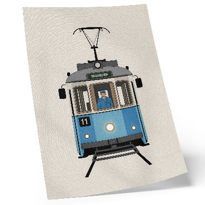 Tisak na platno Retro tramvaj u minimalističkom stilu