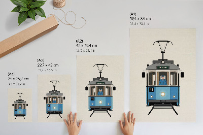 Tisak na platno Retro tramvaj u minimalističkom stilu