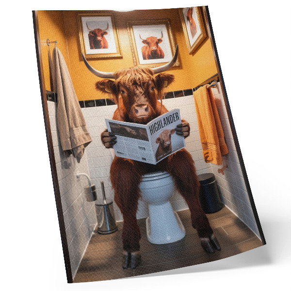 Tisak na platno Narančasti zidovi bivola na časopisu za WC