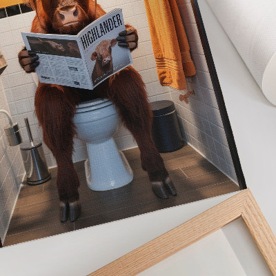 Tisak na platno Narančasti zidovi bivola na časopisu za WC