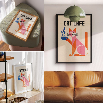 Tisak na platno Kreativni retro motiv mačke od kave