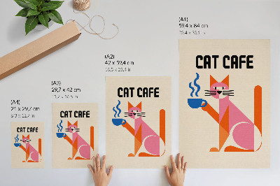 Tisak na platno Kreativni retro motiv mačke od kave