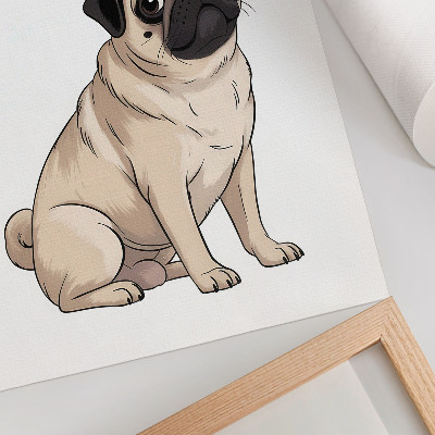 Tisak na platno Portret psa, ilustrativni stil, nježne boje