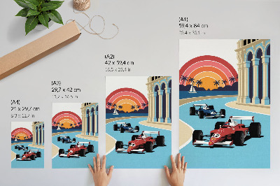 Zidni plakat Egzotična utrka u zalasku sunca