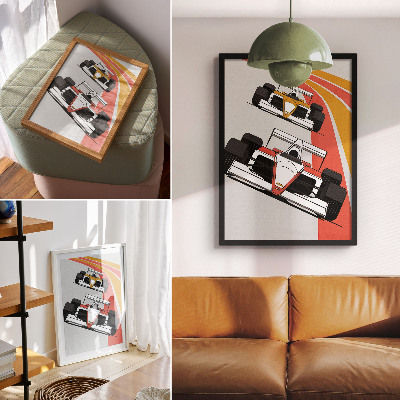 Plakat Dinamična moderna staza trkaćih automobila