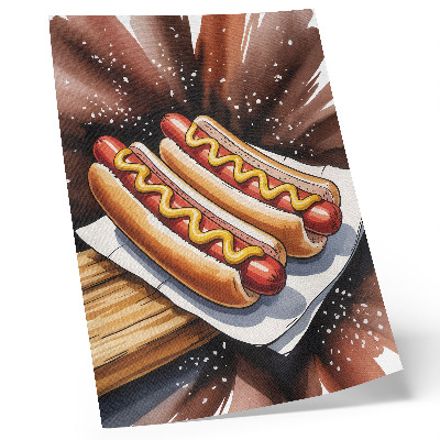 Dekorativni plakat Ukusni hot dogovi u veseloj, modernoj atmosferi
