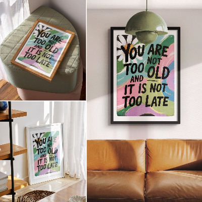 Dekorativni plakat Dinamične boje. Inspirativan tekst. Moderna vibra.