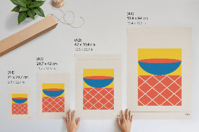 Tisak na platno Žuta plava crvena geometrijska kompozicija
